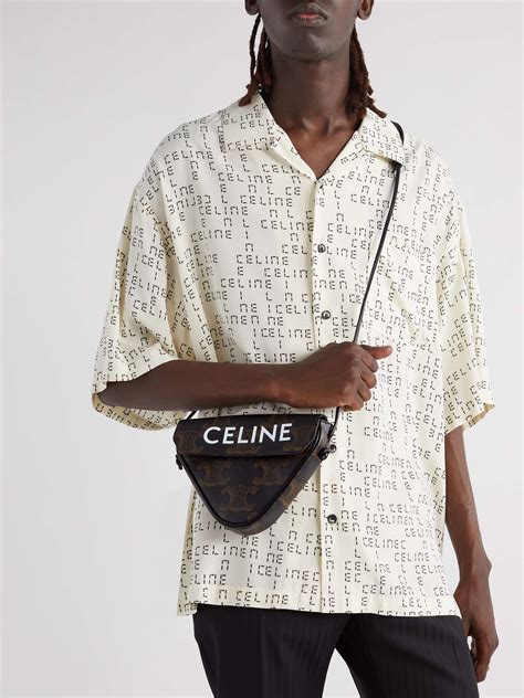 triangle bag in triomphe canvas with celine print|celine triomphe shoulder bag review.